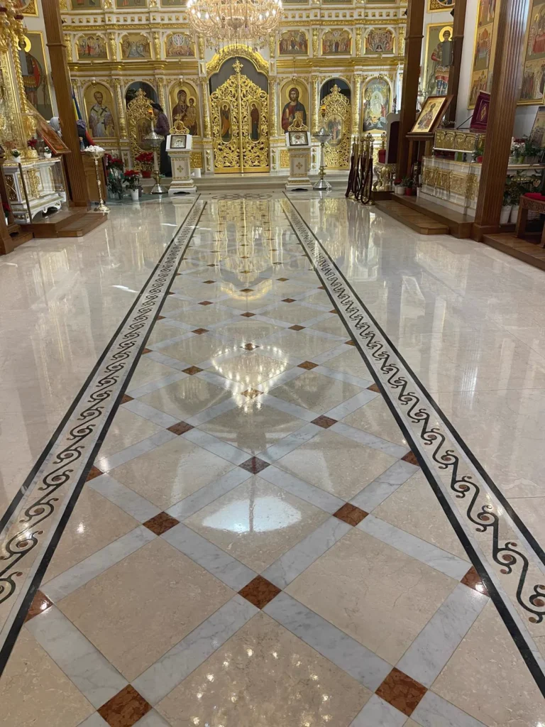 Pardoseală din marmură după cristalizare